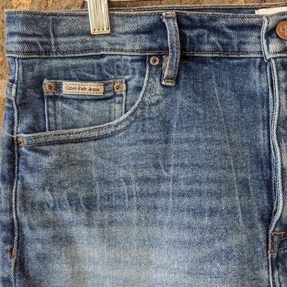 Calvin Klein Jeans Button Fly Cutoff Jean Shorts Size 30 Stretch - Picture 2 of 8